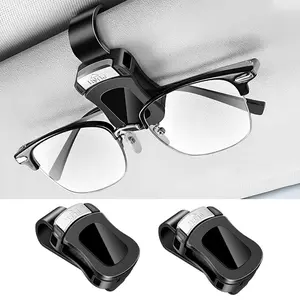 2 Pack Car Sunglasses Holder – One-Handed Visor Clip, Universal Silicone Pad Sunglass Organizer, Durable Interior Accessories for Men and Women