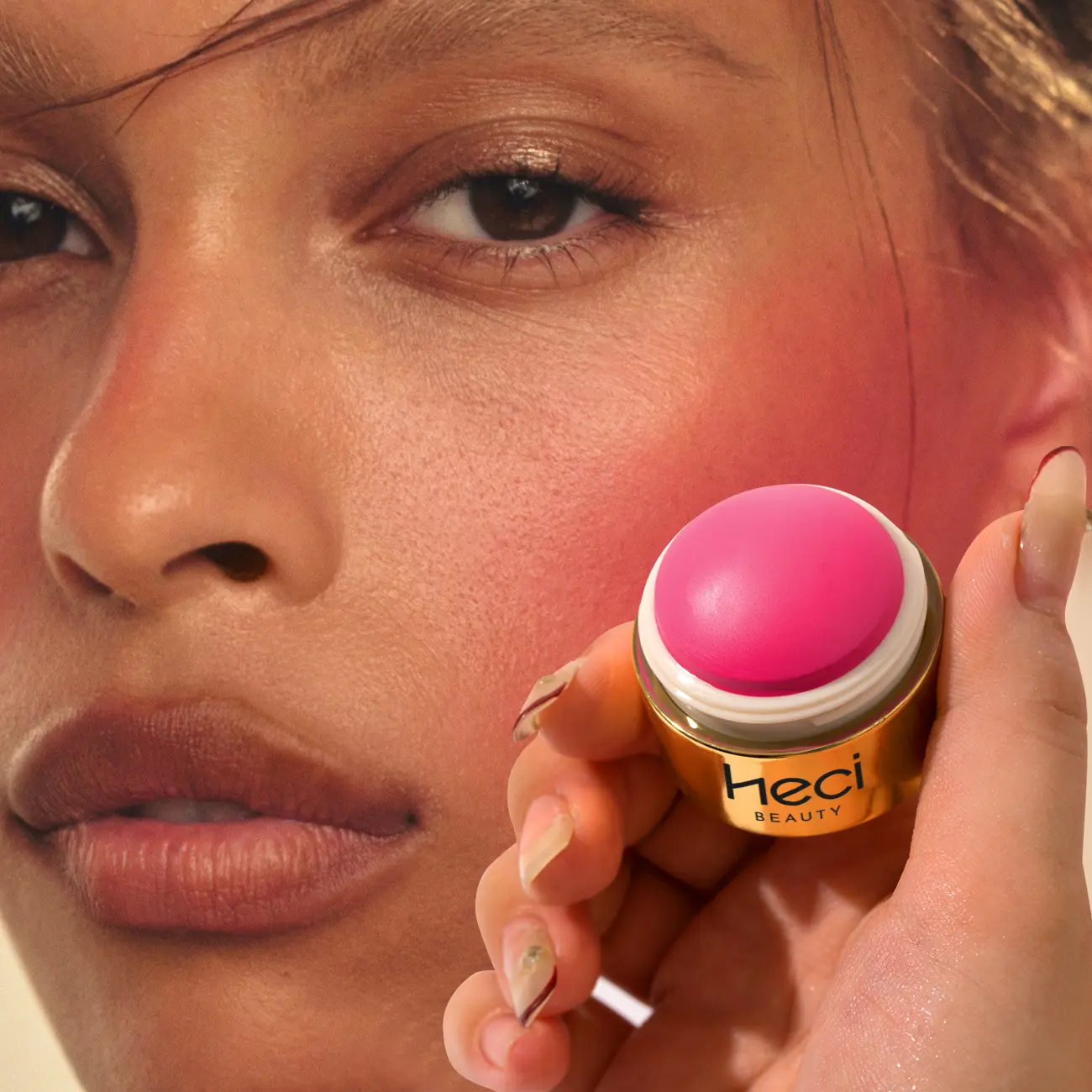 Cream Blush Stick - 1-in-1 Cosmetic for Mature Skin Cheeks, Eyes & Lips, Flawless, Long-Wearing, Blendable, Powder-Infused for Glow, Radiant Finish Lip And Cheek Brush