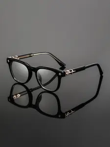 Men's Plastic Square Rice Pegs, Commuter College Style, Elegant and Stylish, Fashionable Glasses, Fashion Frame Eyeglasses, Trendy Frames for Office Meetings, Project Presentations, Square Computer Glasses