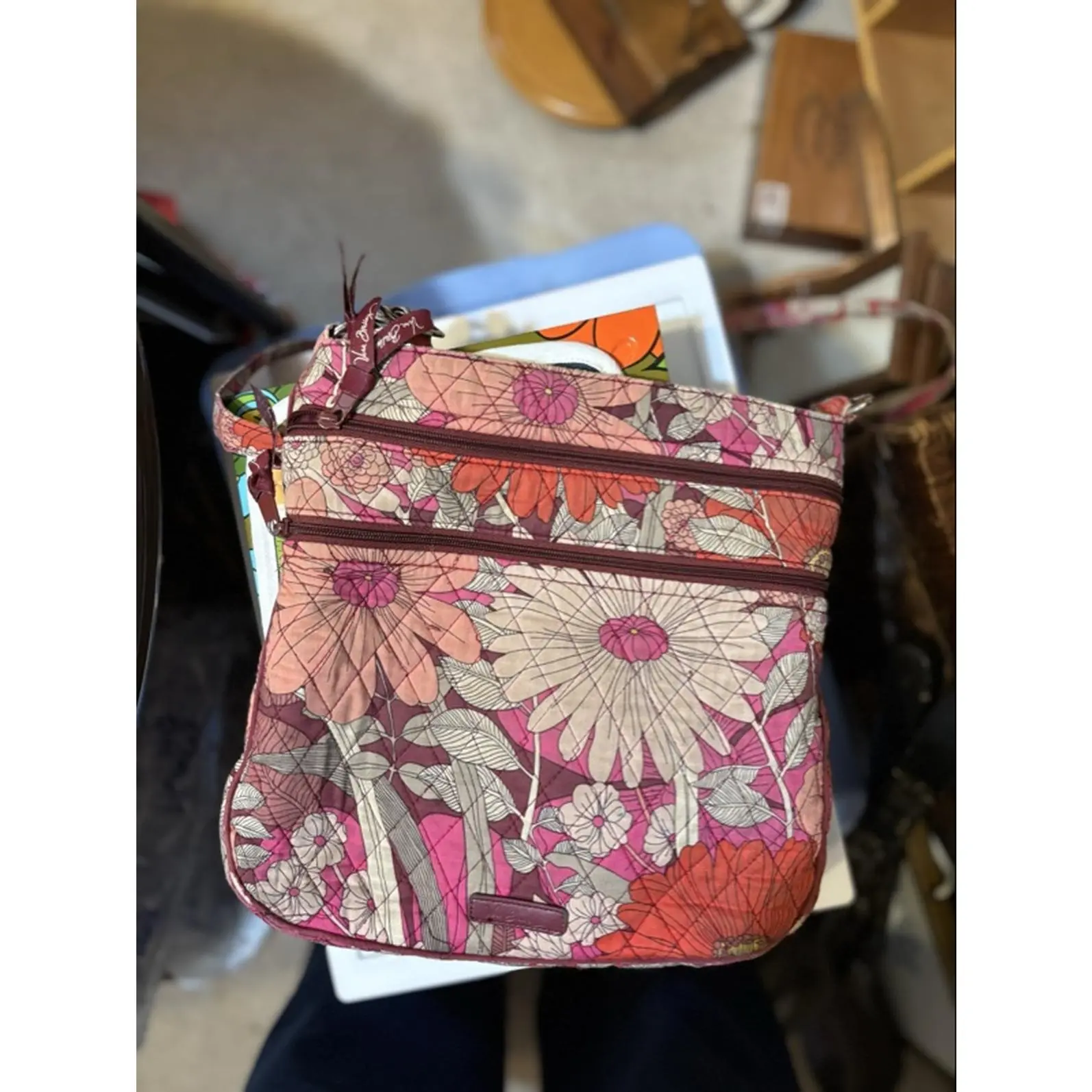 Vera Bradley - Signature Quilted Cotton Design with Versatile Adjustable Shoulder Strap - Bohemian Blooms Floral Pattern