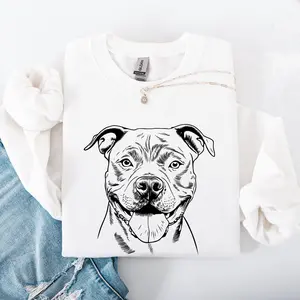 Pitbull, Pet, Dog Breed Sweatshirt, Crew Neck, Women's, Crewneck