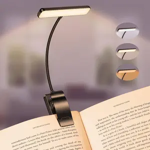 24 LED Rechargeable Book Light for Reading in Bed, Clip on Light with Eye Caring 3 Color Temperatures, Stepless Dimming Brightness & Memory Function, Lightweight Book Light for Book Lovers, Up to 80 Hrs Runtime Reading Lamp