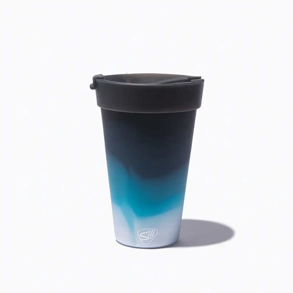 Silipint 16 oz Silicone Coffee Tumbler with lid - Durable, Non-Toxic, Microwave & Dishwasher Safe Travel Mug