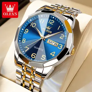 OLEVS men's watch luminous waterproof dual calendar men's watch simple multi-function casual watch 9970