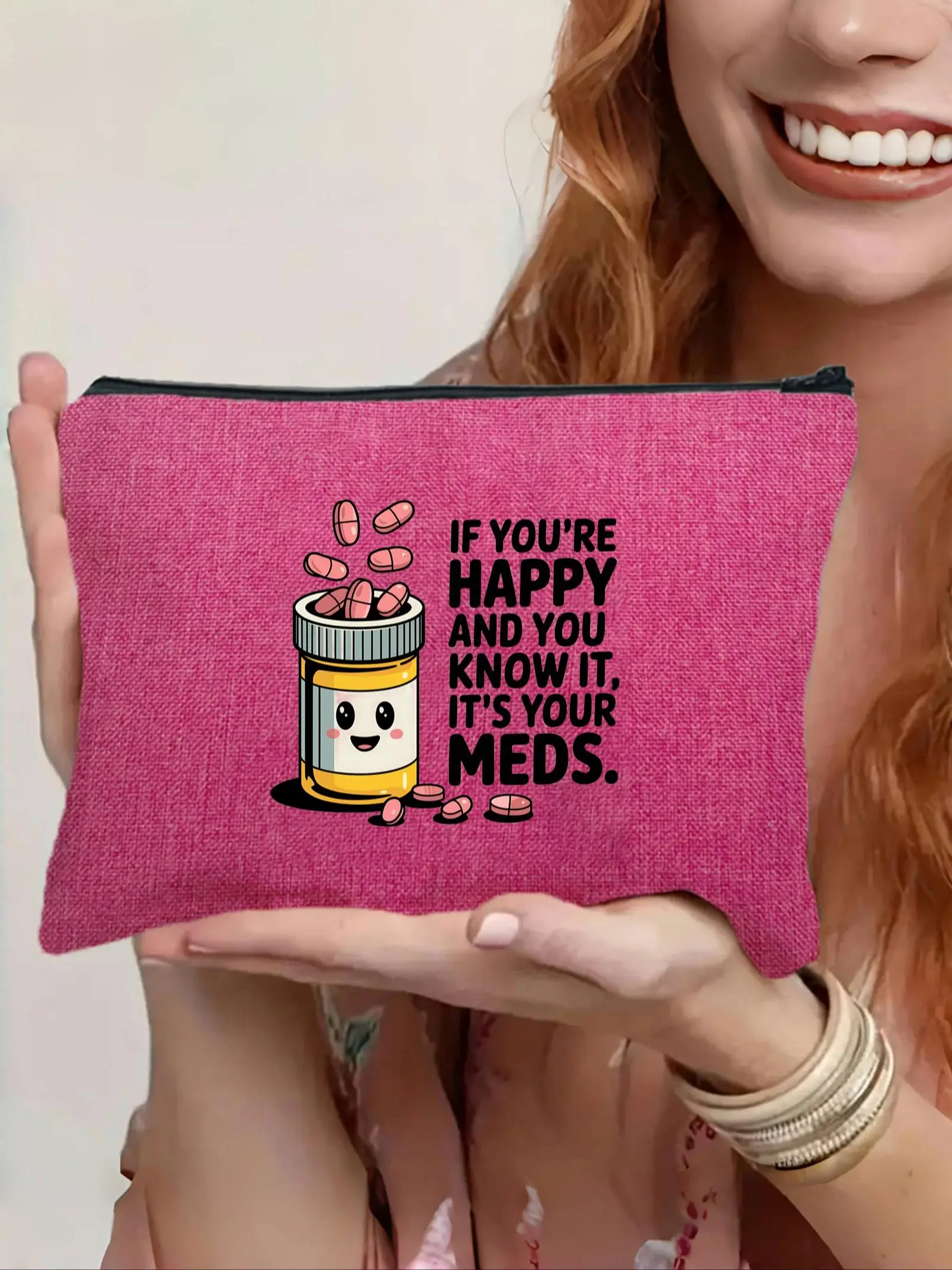 Pharmacist Letter Pattern Toiletry Bag, Toiletry Travel Bag, Casual Versatile Cosmetic Storage Bag, Zipper Makeup Organizer Pouch, Makeup Organizer, T