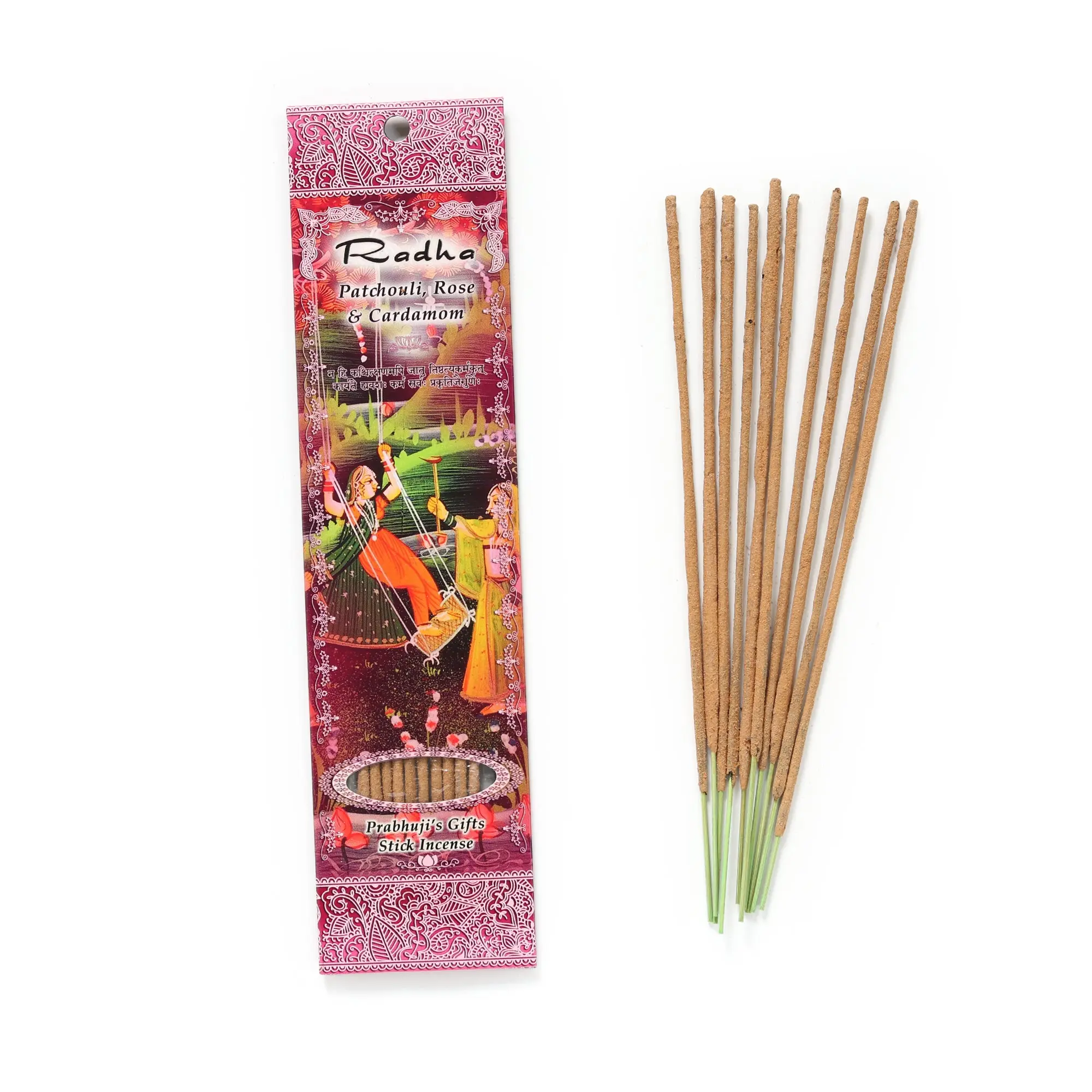 Incense Sticks Radha - Patchouli, Cardamon, and Rose Incense Sticks Radha - Patchouli, Cardamon, and Rose