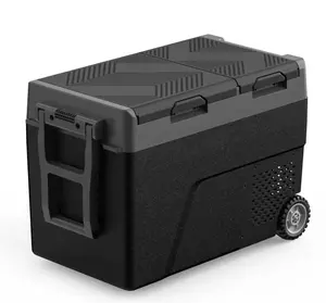 40QT (38L) Dual Zone Portable Car Fridge Freezer, Compressor Electric Cooler, -4°F to 68°F, 12/24V, Built-In LCD, Supports Internal Battery (Not Included)