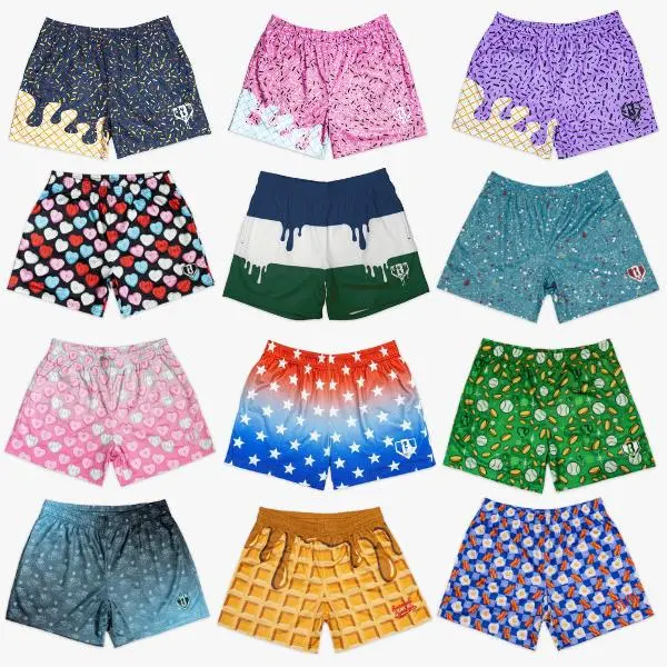 Baseball Lifestyle 101 | Ice Cream Unique Youth Mesh Shorts – 5" Premium Athletic Shorts for Youth & Adults | Lightweight Breathable Summer Sports Shorts for Baseball Training, Gym & Everyday Activewear