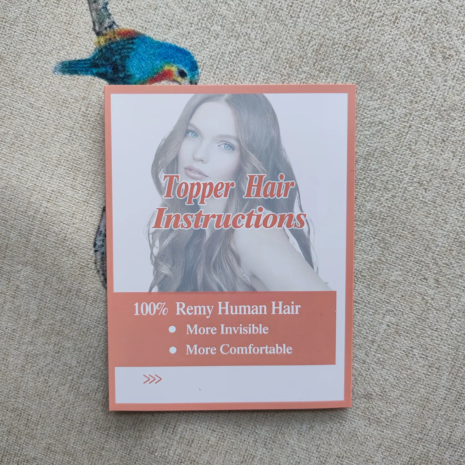 【Don't buy - GC gift-bangs service card】A card with instructions for cleaning, caring for and wearing the bangs, made of coated paper.