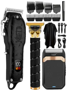 LQT Cordless hair clipper set, USB charging, hair clipper with LCD display screen,multi-purpose shaver, sufficient battery life, suitable for home and professional hair salons, exquisite gifts Rechargeable Clippers High Quality Trimmer