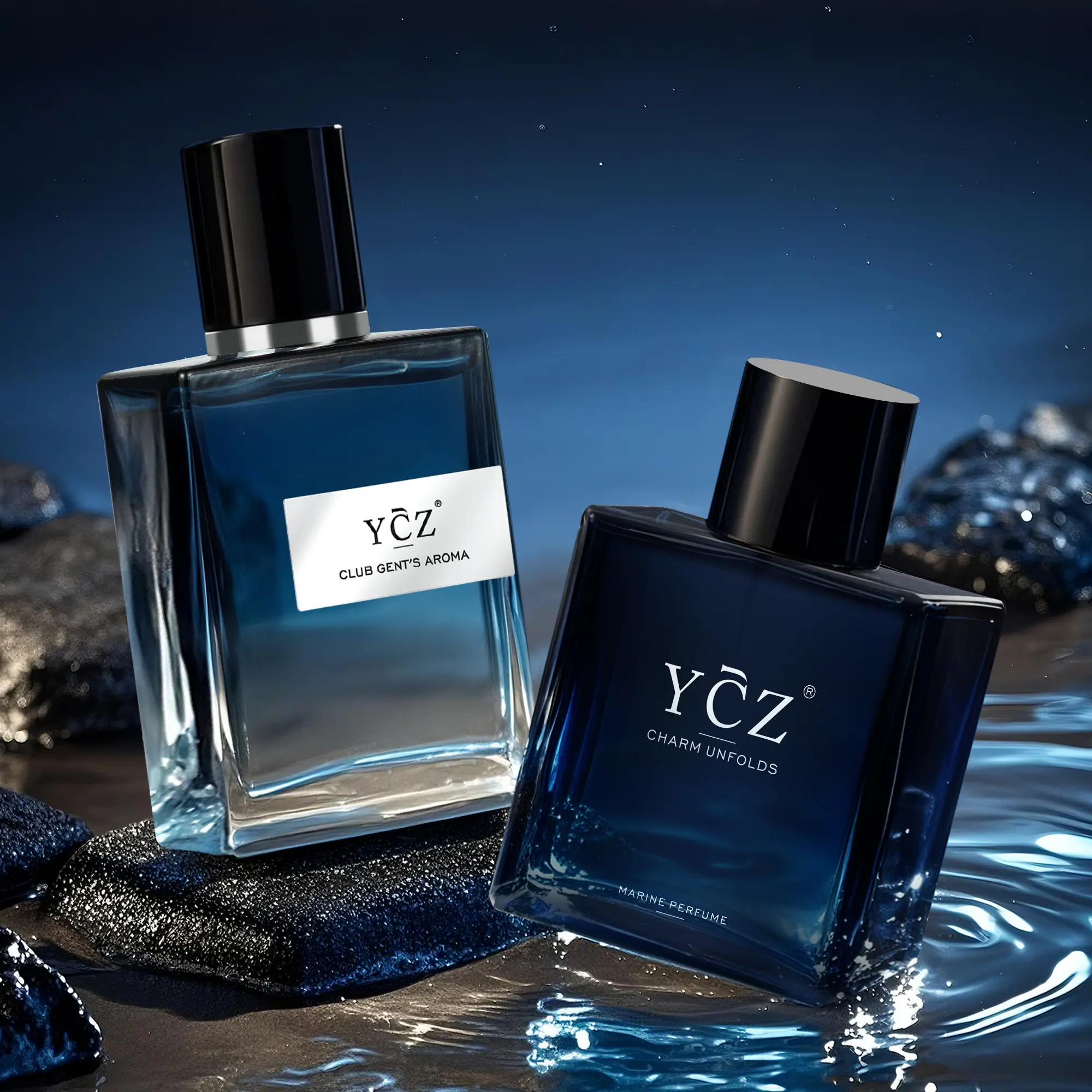 YCZ Men's Cologne Duo 2x50ml - Midnight Marine Oriental Woody