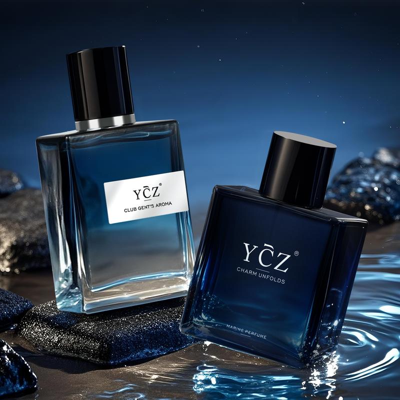 YCZ Men's Cologne Duo 2x50ml - Midnight Marine Oriental Woody & Club Aromatic Wood, Long Lasting Edp Spray for Outdoor & Nightclub, Perfect Gift Edp Scents High Quality Fragrance Fragrances Perfumes Fragrance Sandalwood Cosmetics