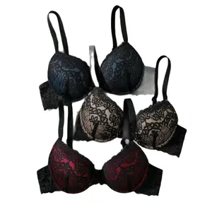 Limited Time Offer Ends Today Underwire Sponge Push-Up Womenswear Blue Elegant Lace Bra Black for Comfort bras women push bra lace bra