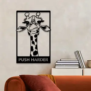 1pc Natural Giraffe Artistic Metal Wall Art, Natural Giraffe Statue Mural, Perfect for Living Room, Garden, Zoo Corner Decor, Thanksgiving Decor, Ideal Gift for Giraffe Enthusiasts halloween decorations