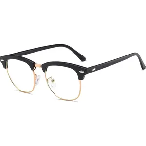 Polarized Browline Sunglasses Classic Semi-Rimless Frame Retro Brand Sunglasses for Men and Women UV 400