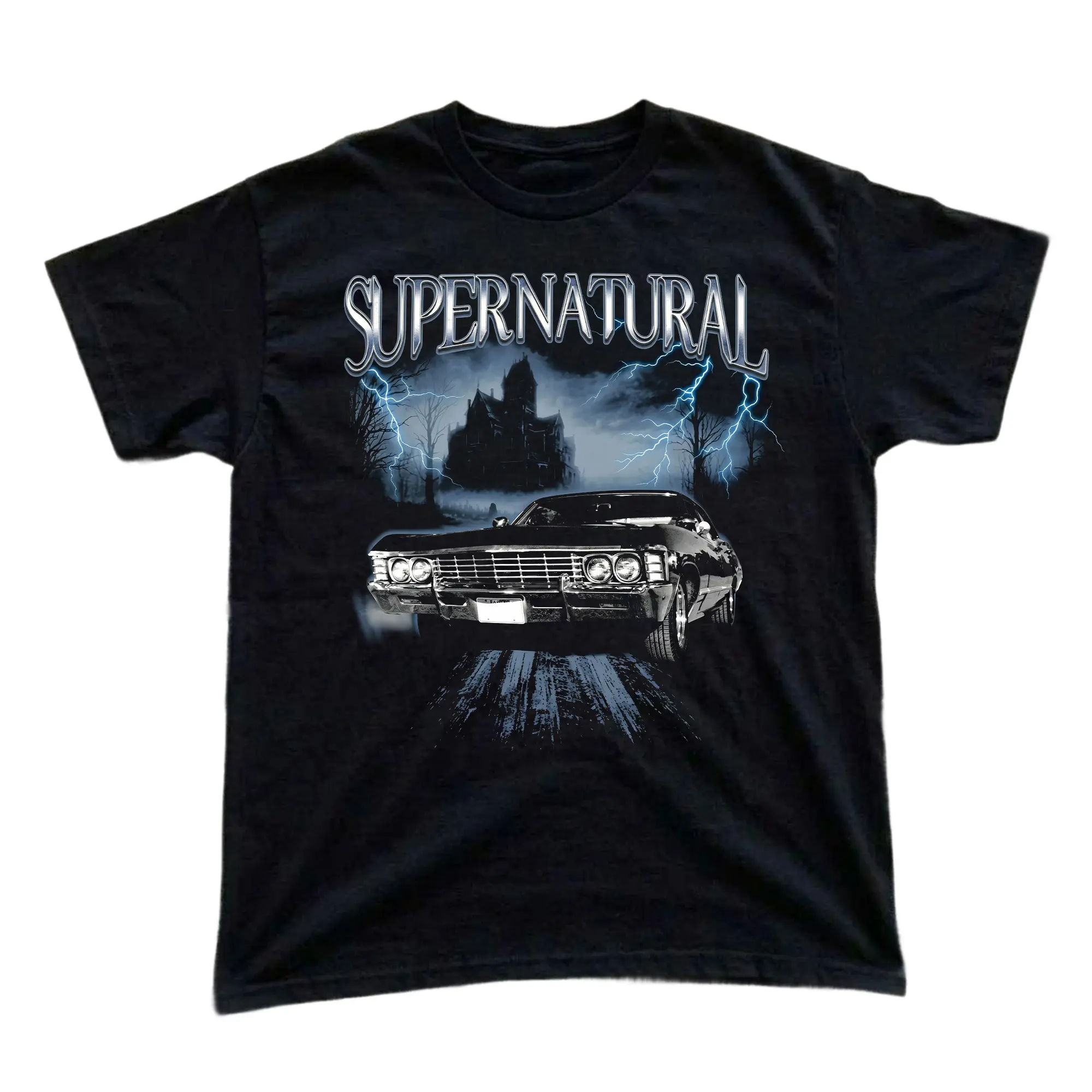 Supernatural Racing Graphic T-Shirt, Funny Meme Movie Shirt, Cotton Casual Tee, Gift For Men, Gift For Women, Crewneck Tshirt, Trending T-shirt