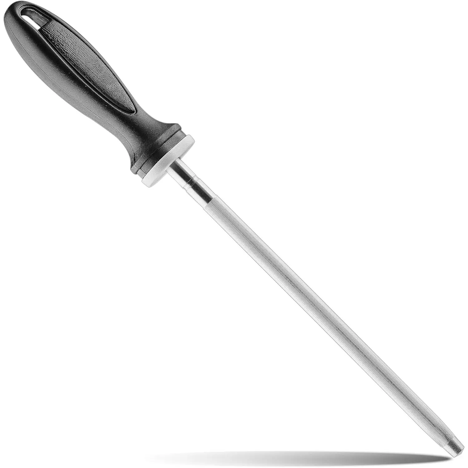 Knife Sharpener Rod, 12 inch Knife Sharpening Steel, Knife Sharpening Rod with Ergonomic PP Handle (black) Kitchen Blade Stainless