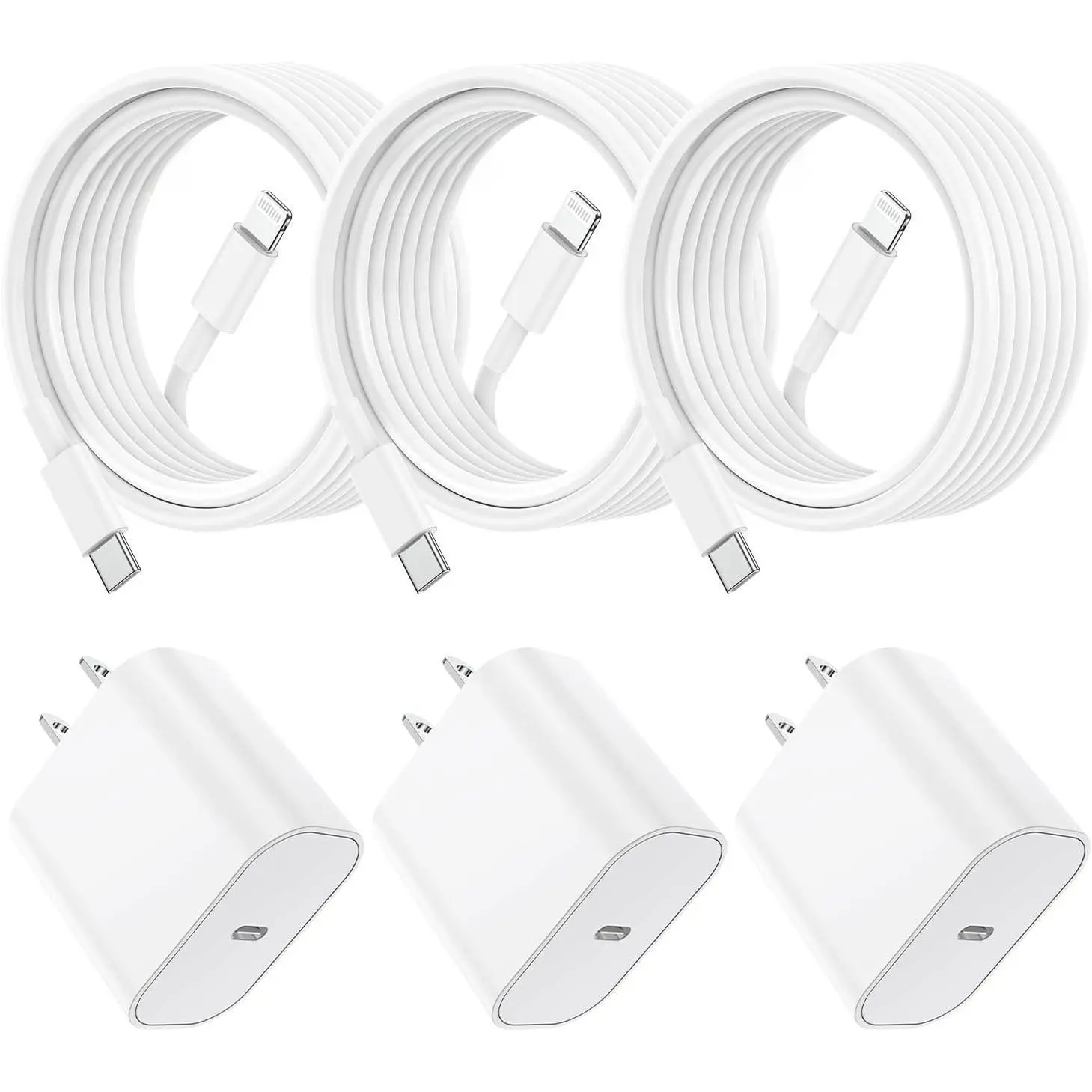 3 Pack 20W PD USB C Charger Block with iPhone 14 13 Charger Cable 6Foot Compatible with iPhone 14 Pro/13Pro Max/12/11Pro/Mini Charging Power Adapter