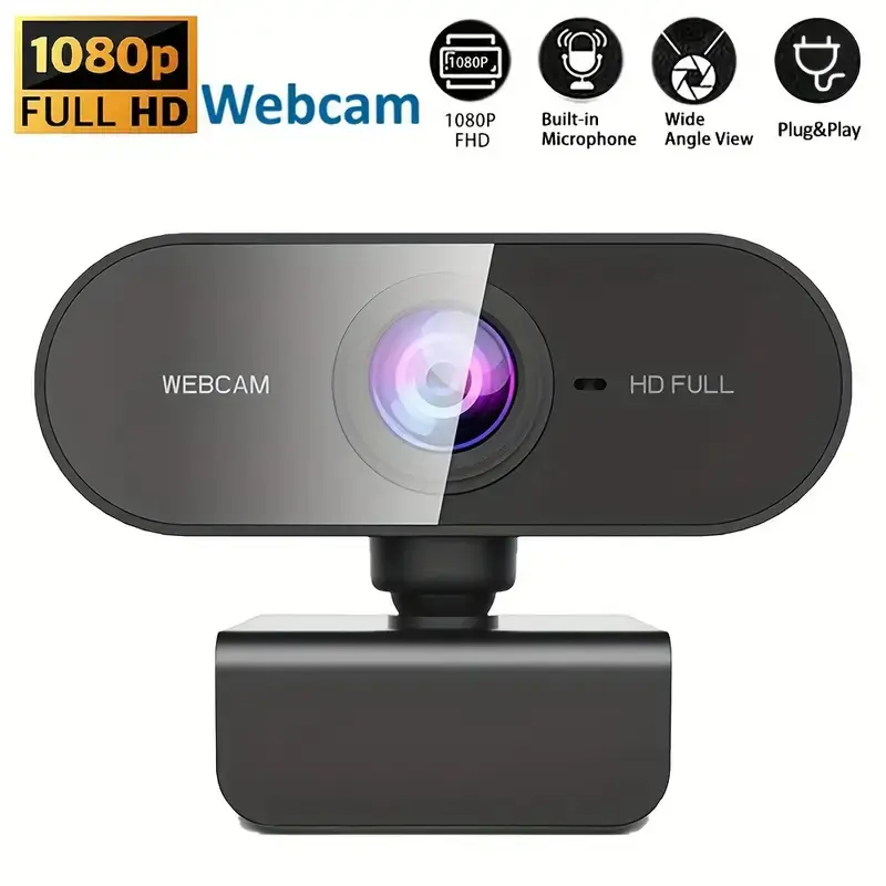 Webcam with Microphone&1080P HD Web Cam,Stand for PC/MAC/Laptop/Desktop, Wide Angle Web Cameras for YouTube,Skype,Zoom,Xbox One,Video Calling,Studying, Plug Play Webcam