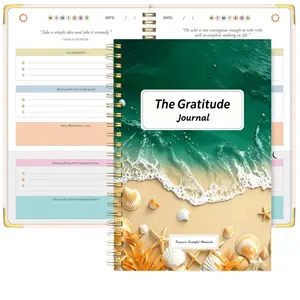 "Gratitude Journal", Guided Journal for Men and Women, 5-Minute Daily Gratitude Practice, Dark Blue Ocean Cover Design, Includes Motivational Prompts and Quotes, Bringing More Joy, Affirmation, Mindfulness, and Reflection, Personalized Self-Care Gift