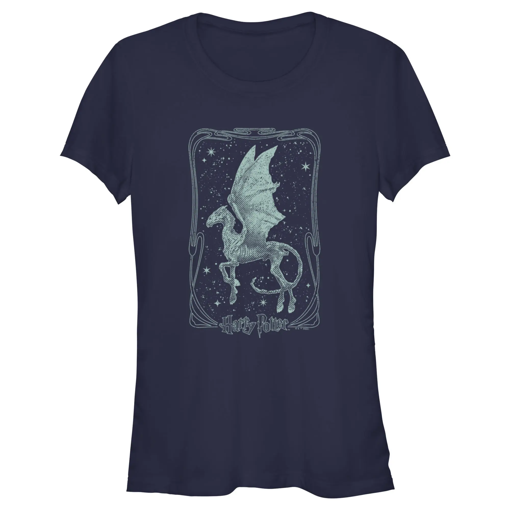 Junior's Women Harry Potter Thestral Tarot Card T-Shirt