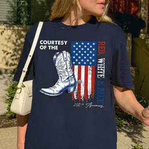 Courtesy Of Red White And Blue Shirt, TK Shirt, 250th Anniversary Freedom Shirt