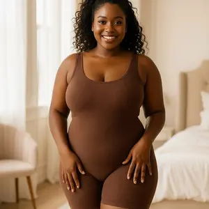 Shapewear Bodysuit for Women – Tummy Control, Seamless Ribbed One Piece, Slimming Full Body Shaper Shorts, Comfortable Everyday Wear Soft