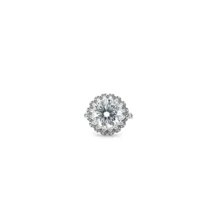 5CT VVS1 Round Brilliant Cut White/Colorless Moissanite Ring 11mm with GRA Certificate of Authenticity Classic White Hue Timeless Design Gift Boxed