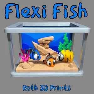 Flexi Fish - Articulated Fish Figurines with Optional Tank Decoration