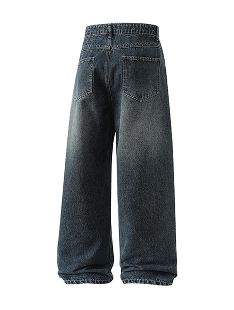 3-pack men’s jeans for autumn/winter, high cotton content, simple versatile straight-leg classic vintage jeans—men’s pants suitable for everyday commuting and casual wear.