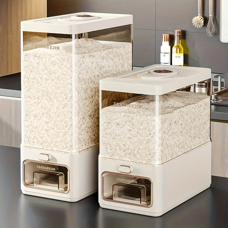 Leak-proof Sealed Food Storage Container with Lid Sealable Container Moisture-proof Kitchen Organization Box Reusable Food Organizer for Grains, Rice, Flour, Nuts Durable PE Material Food Storage Bin