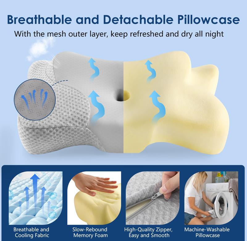 【JIAAO】Adjustable Cervical Pillow Cozy Sleeping for Neck Pain Relief, ergonomic pillow Memory Foam Neck Pillow pillow 【JIAAO】Adjustable Cervical Pillow Cozy Sleeping for Neck Pain Relief, ergonomic pillow Memory Foam Neck Pillow pillow