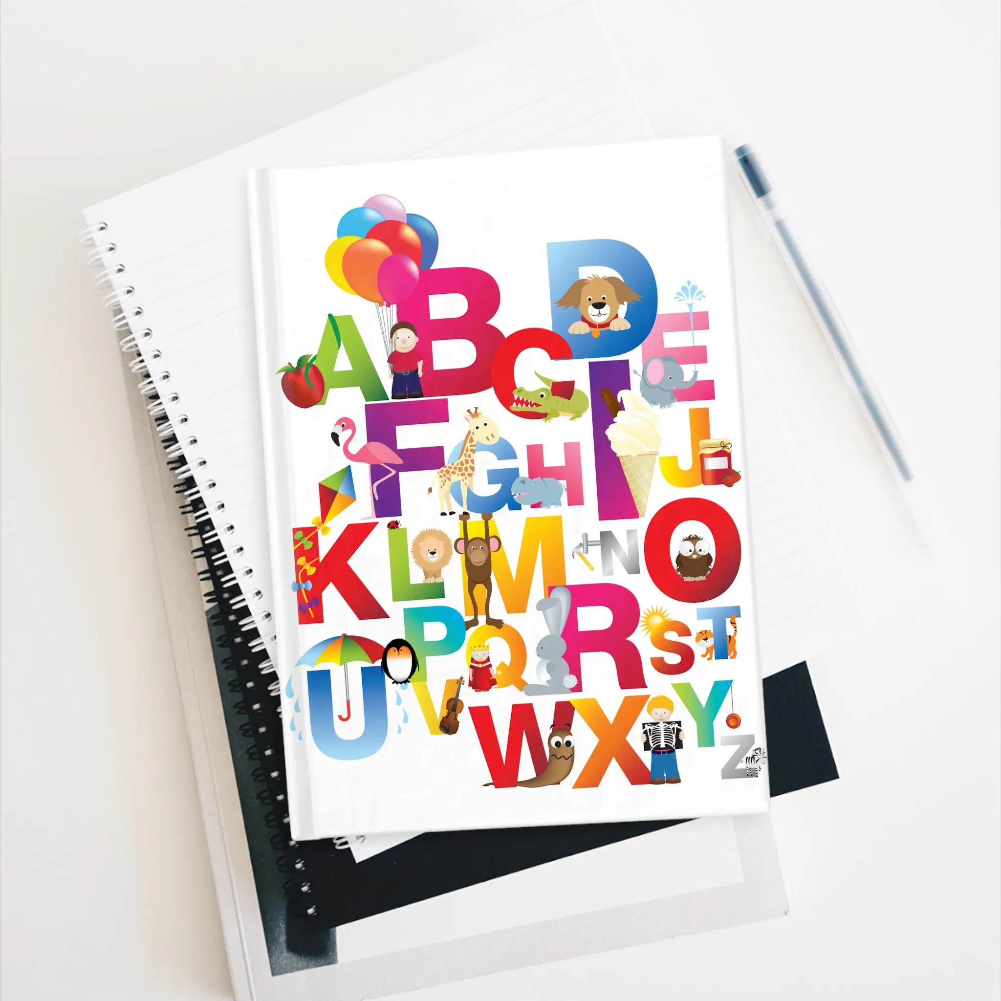Colorful Animal ABC Journal for Kids, Alphabet Learning Notebook, Cute Writing Pad, Gift for Children, Educational Stationery