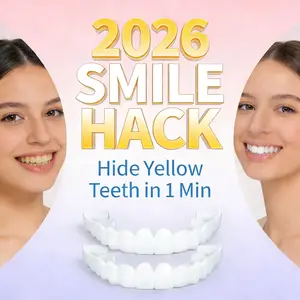 【Holiday Ready Savior】Snap On Veneers Teeth Whitening Cosmetic Tooth Cover Natural Appearance Smile Cover Perfect for Wedding Night Out Dating Photography Disguise Missing Parts Smile Gaps Unattractive Gaps Temporary Visual Tool For Men & Women