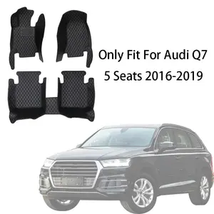 Full Set Nappa PU Leather Car Floor Mat For Audi Q7 5 Seats 2016-2019 Front And Rear Cushion Slip-Resistant Wear-Resistant Auto Interior Accessories