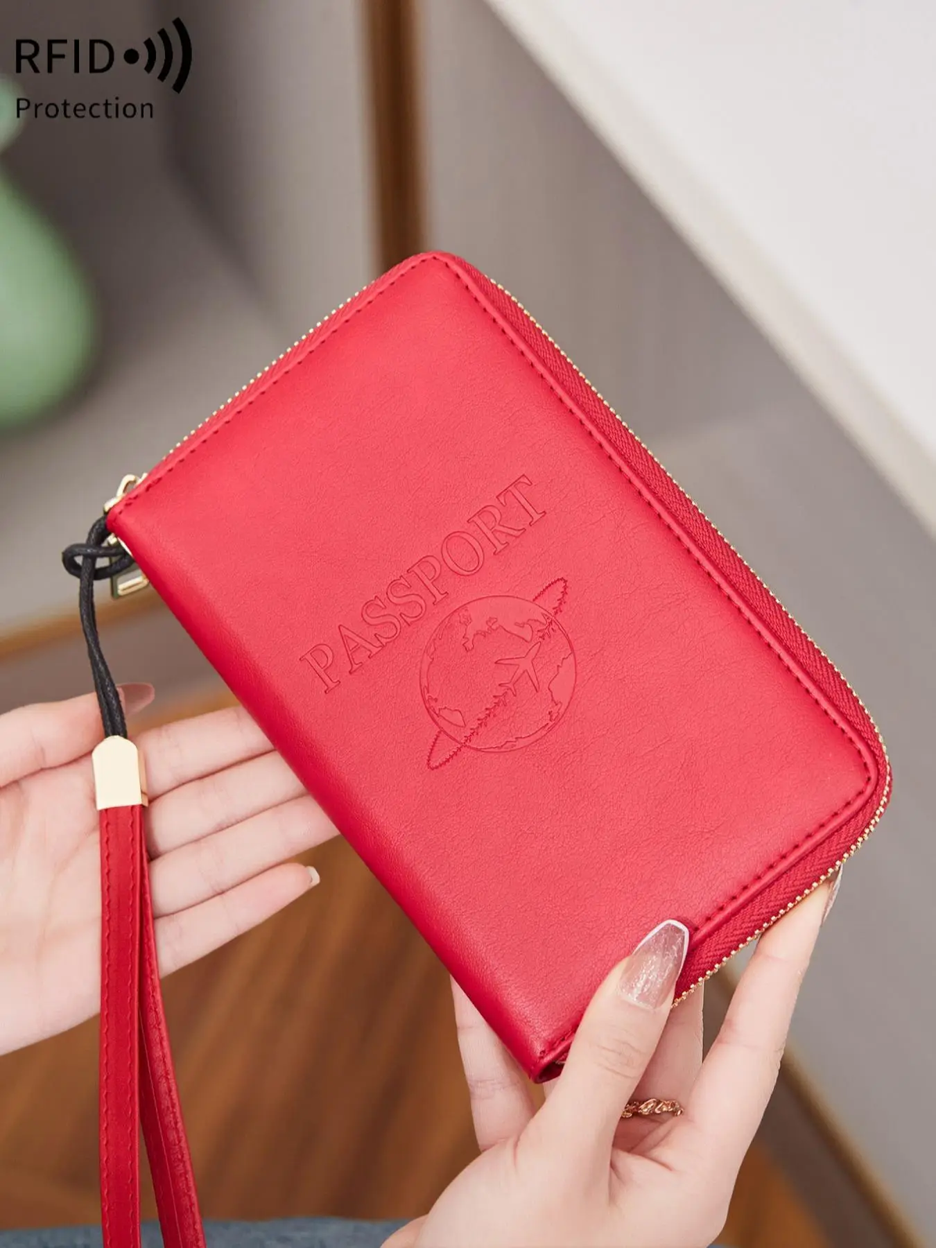 Letter Pattern Embossed Passport Holder, Summer 2025 New Arrival Multi-functional Portable Airplane Pattern Ticket Clip, Pu Leather Credit Card Travel