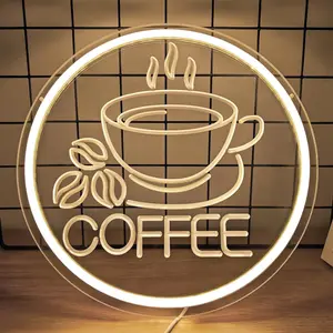 Coffee Neon Sign LED Neon Coffee Bar Signs for Wall Dimmable Light Up Signs for Cafe Bar Home Bar Restaurant Business Wall Signs Decor