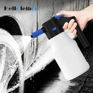 LEIBOO 1.5L Electric Foam Sprayer High Pressure Foaming Pump Sprayer Rechargeable Car Wash Foam Blaster Auto Home Cleaning Tool