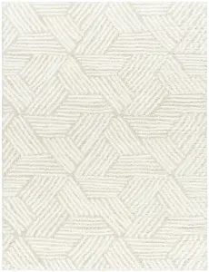 Livabliss CDG2319-537 5 ft. 3 in. x 7 ft. Cloudy Shag CDG-2319 Modern Machine Woven Rectangle Area Rug, Off-White & Light Beige
