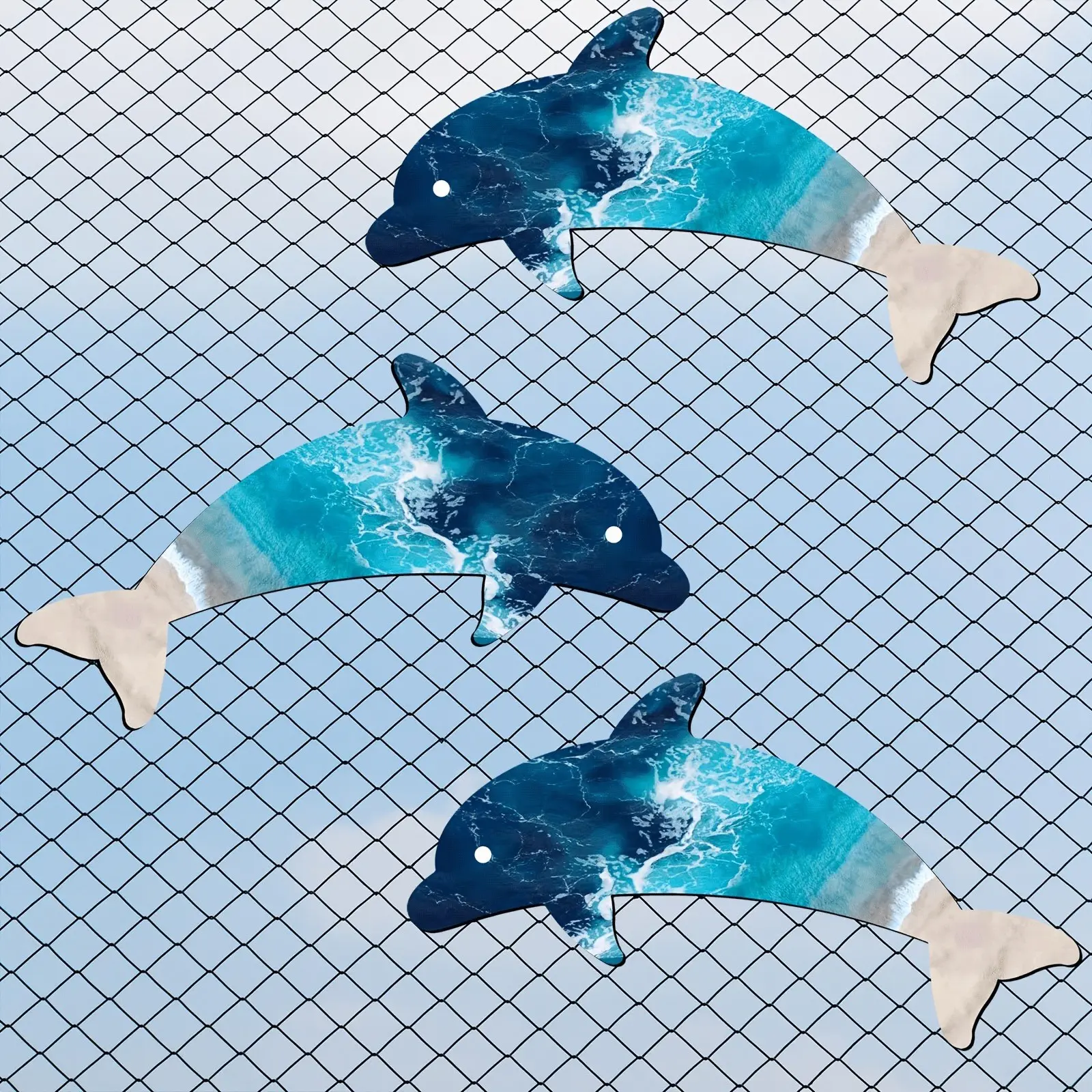 3-Piece Dolphin Wall Decor Set, Ocean Theme Wooden Hanging Ornaments, Rustic Farmhouse Style, Summer Home Decoration for Bedroom, Bathroom, Living Room