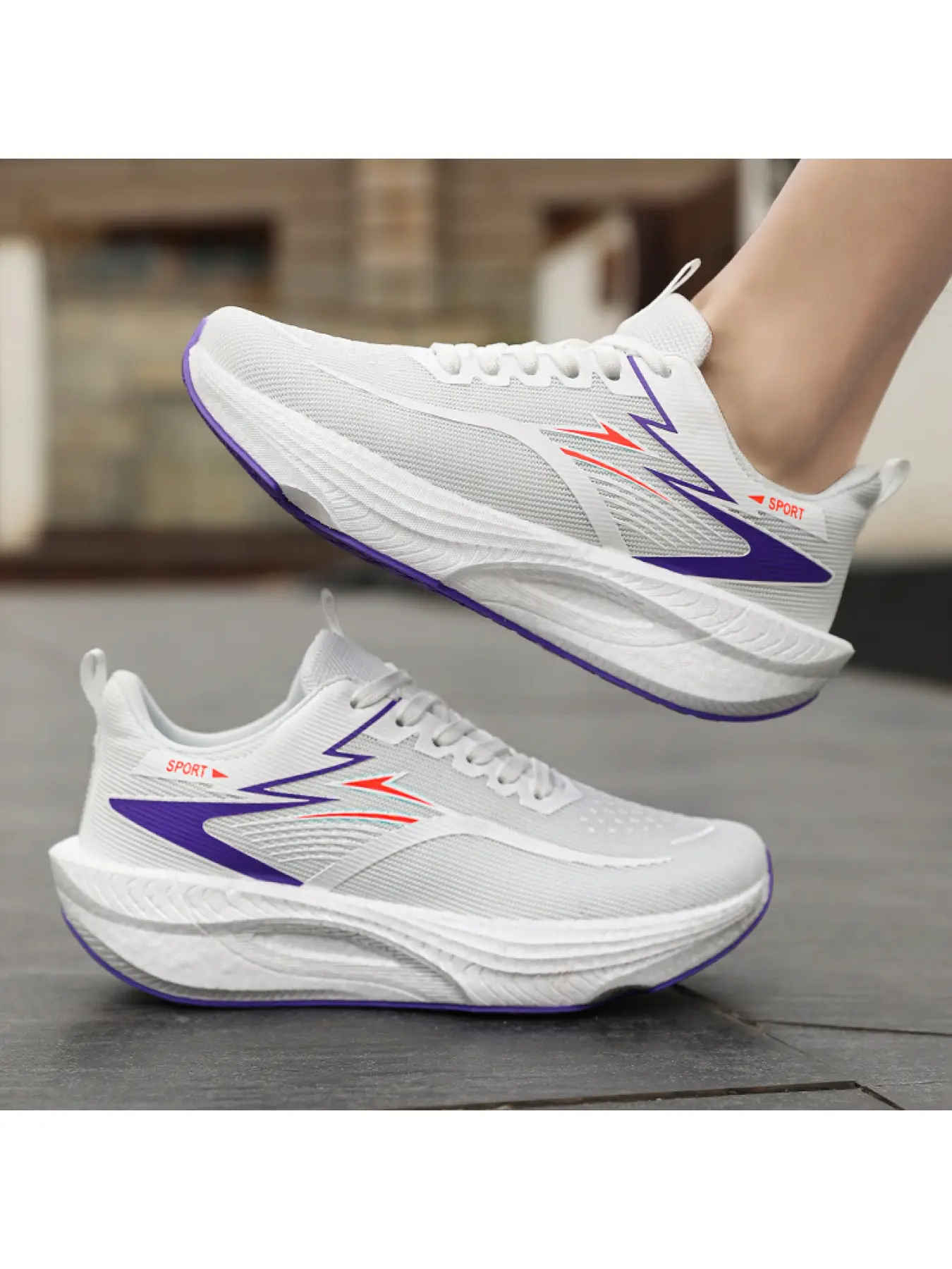 Lightweight and breathable men's sports running shoes, shock-absorbing, popcorn rebound, wear-resistant, sweat-absorbing, casual running shoes