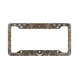 Boho Floral License Plate Frame, Decorative Car Frame, Floral Patterned Frame, Unique Car Accessory, Stylish License Plate Holder, Vintage Car Frame
