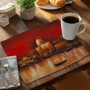 Begin Home Decor C6BP1418ZM2Z5T 14 x 18 in. Venise by Red Dawn - Braided Polyester Placemat - Set of 6