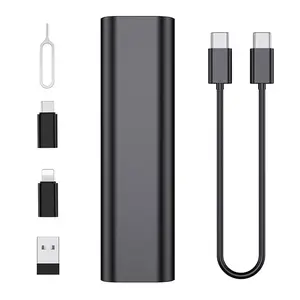 USB A to Type C & Lightning Adapter Set with Case, 60W Fast Charging + Data Sync, Works for iPhone Galaxy iPad Android