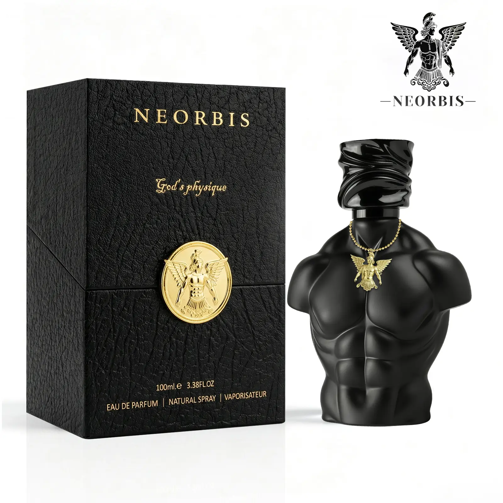 NEORBIS The Scent of Strength Men's Cologne, 100 mL Eau de Parfum, Bold Citrus & Warm Spice Scent in a Sculpted Abs Bottle, Made to Stand Out from Day to Night