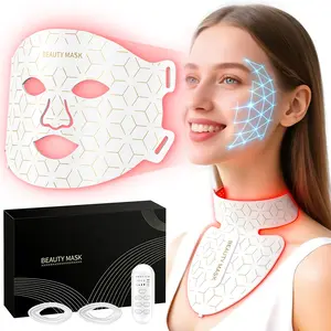 AYYHG Led Red Light Therapy Face & Neck Mask, 7  Led Light Therapy Facial Mask, Infrared Red Light Therapy Mask, Infrared Light Skin Rejuvenation(White)