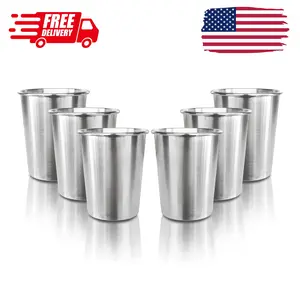 6 Pack 8 oz Stainless Steel Kids Cups, Stackable Metal Cups