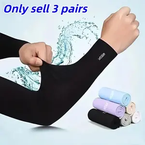 Breathable Protective Sports Arm Sleeves, 3 Pairs UV Sun Protection Gloves, Stretchy and Perfect for Summer, Versatile Running Accessories