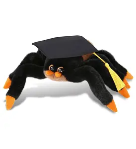 PLUSH GRADUATION - SUPER-SOFT PLUSH - WILD TARANTULA SPIDER 7"