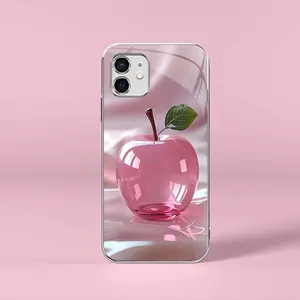 Pink crystal fruit for【iPhone 12 Mini】light luxury electroplated glass case, making you different---975